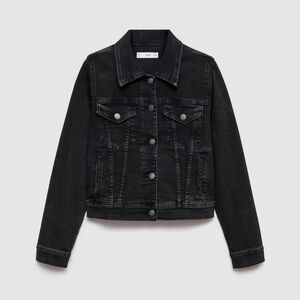 NWT Mango Black Pocketed Denim Jacket size XL